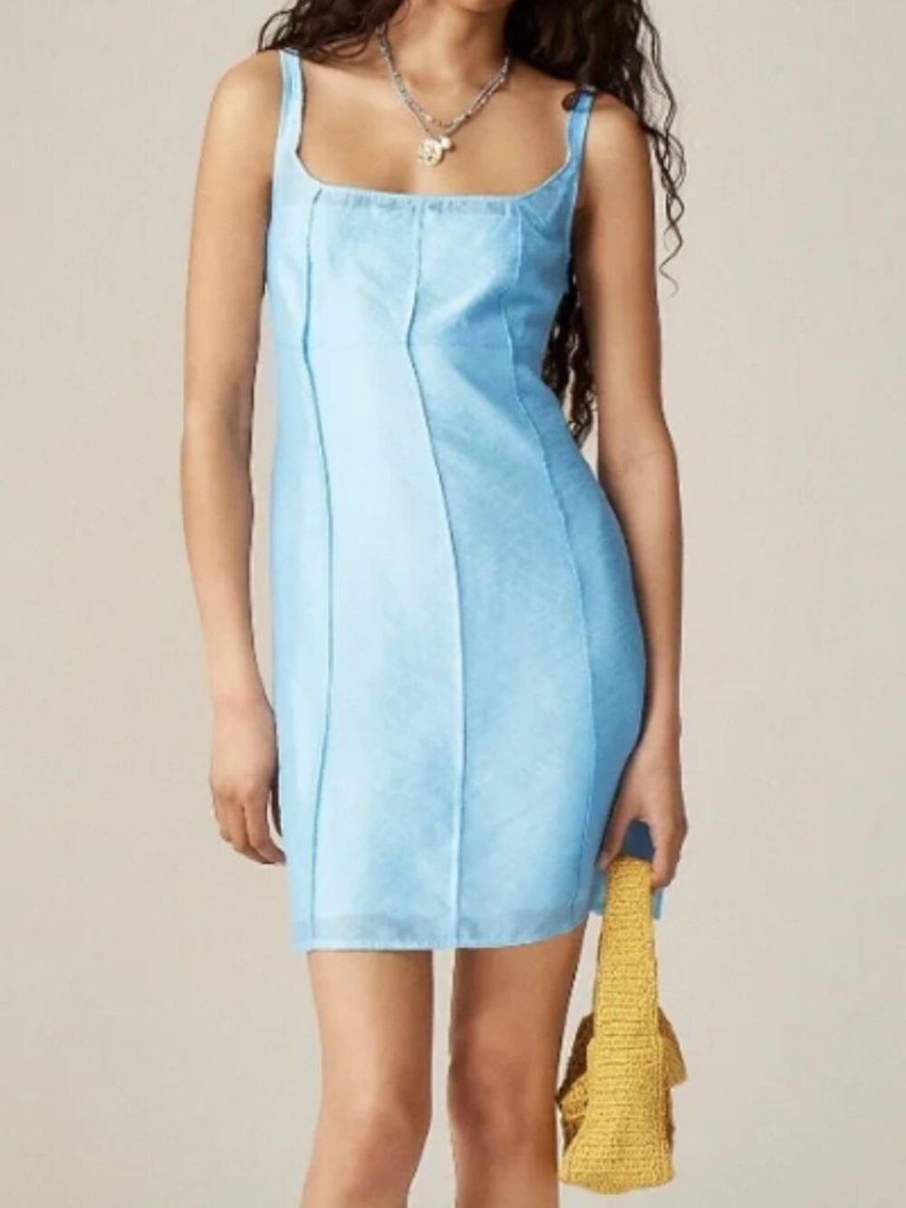 J. Crew Collection Light Sky Calm Blue Organza Slip Mini Dress 4